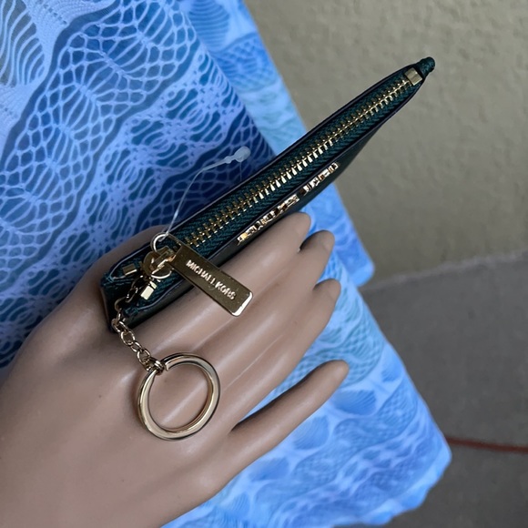 Michael Kors Jet Set Travel Small CoinPouch Wallet Racing Green - Picture 2 of 16